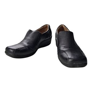 Dr Scholl's Bonnie Black Leather Walking Loafer Shoe Comfort Sole 8W